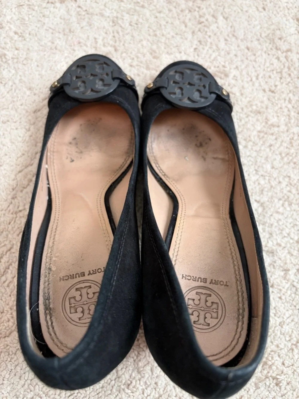 Tory Burch Mini Miller Black Suede Leather Pump Women's Size 9.5